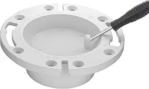 (1 Pack-White) eflyefly 3 inch or 4 inch PVC Twist-N-Set Toilet Closet Flange with Test Cap
