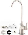 Hibbent Drinking Water Faucet for Bar and Kitchen Sink, Stainless Steel Reverse Osmosis RO Faucet for Under-Sink Filtration System, Brushed Nickel Finish