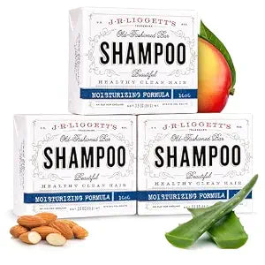 J.R.LIGGETT'S All-Natural Shampoo Bar, Supports Strong & Healthy Hair (Moisturizing, 3-Pack)