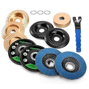 14pcs Wood Carving Disc Set for 4 in 4.5 in Angle Grinder