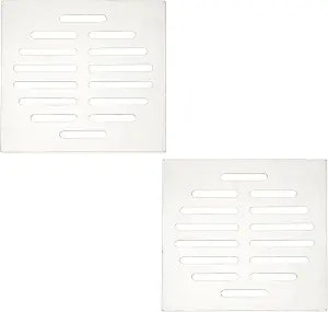 uxcell 2 Pcs Square Floor Drain Cover, Stainless Steel Shower Hair Catcher Drain Grate for Small Lawns, Bathroom Covers, Kitchen Floor Drains, Silver Tone(5 Inches)