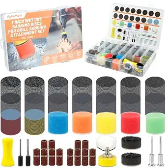 354 PCS 1 Inch Wet Dry Sanding Discs Drums 60-10000 Grit Assorted