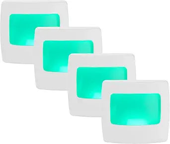 Maxxima Mini Green Always On LED Night Light, 4 Pack