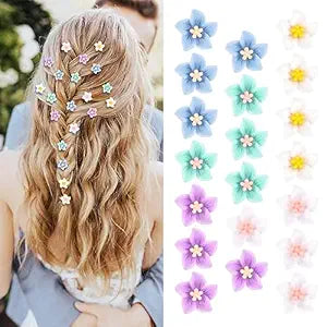 20Pcs Flower Clips Purple Hair Accessories for Girls Rapunzel Hair Flowers floral hair pins Small Flower Hair Clips Braided Hair Clips Toddler Girl Hair Clips Flower Girl Wedding(Color)