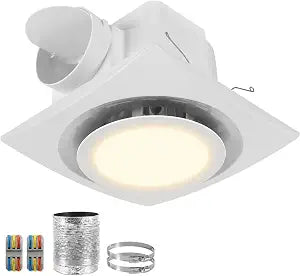10 Inch Bathroom Exhaust Fan with Light 3000K, 110 CFM&1.0 Sones