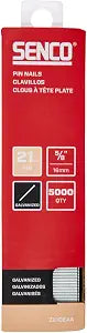 SENCO ZX10EAA 5/8" 21 Gauge Pin Nails, Galvanized Finish 5,000 Count Pack