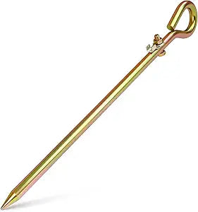 Portable Grounding Rod  17.5" Solid Steel Ground Rod for Electric Fence, Earthing, Antenna, Portable Generators, Solar Panel, Ham Radio & Pool Equipment