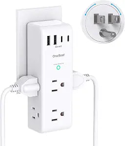 Surge Protector Outlet Extender with Rotating Plug, Multi Plug Wall Outlet
