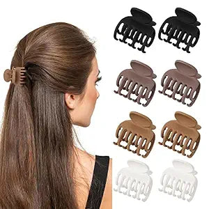 Ivyu Medium Hair Claw Clips, Double Row Teeth No Slip Matte Hair Clips