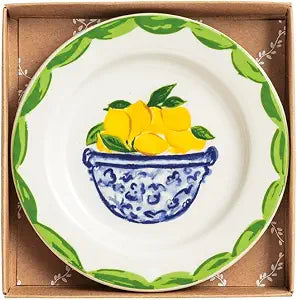 Mud Pie Ceramic Lemon Bowl Tidbit Plate