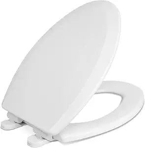 Centoco Elongated Toilet Seat, Slow Close, Wood Core/Plastic Finish, White