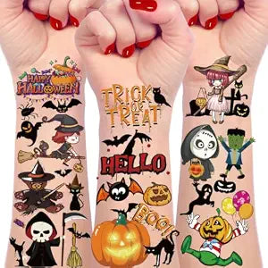 166Pcs Halloween Party Favors - Cute Halloween Tattoosï¿½ï¿½ï¿½ï¿½ï¿½ï¿½ï¿½ï¿½ï¿½Goodie Bag Stuffers, Halloween Decor Indoor, 4 Sheets Halloween Tattoos, Halloween Decorations G