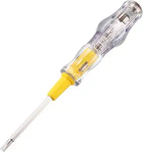 uxcell Voltage Tester Pen AC 100-500V with 3.5mm Slotted Phillips Screwdriver 151mm Length for Circuit Test, Clear and Yellow