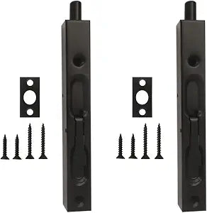 2Pcs 6 Inch Flush Bolt for Double Doors, Security Door Locks