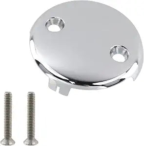 3.18" Silver Dual Hole Bathtub Drain Overflow Cover Plate