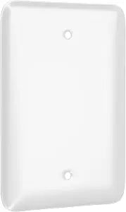 TayMac WMW-B 1-Gang White Smooth Metal Maxi Blank Wall Plate WMW-B, Outlet Cover Wall Plate with Screws, Electrical Outlet Cover Plate for 1 Device
