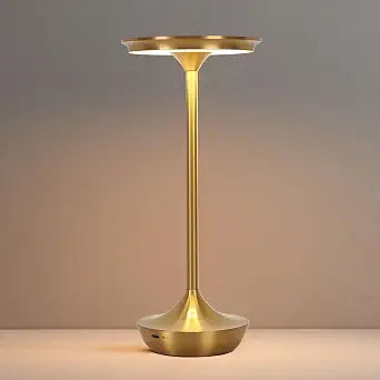 LED Cordless Table Lamp Rechargeable,Portable 6000mAh Battery Outdoor Bedside Table Lamps,3 Color Stepless Dimming Touch Battery Powered Lamp, Table Light for Restaurant/Patio/Camping/Bedroom(Gold)