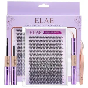 ELAE Dramatic Wispy Lash Clusters Kit, 140 Pcs, D Curl 8-16mm