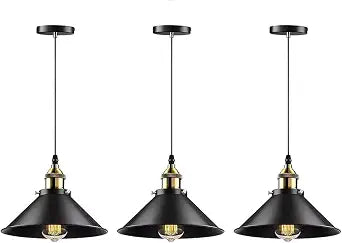 Industrial Vintage Chandelier3PCS Adjustable Hanging Pendant Lighting with, E26 Base Kitchen Island Light Fixtures for Dining Room, Bar, Farmhouse, Hallway