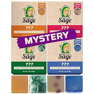 Natural Bar Soap for Men and Women - Vegan Bath Soap Bars Gift Set - Handmade Cold Process Artisan Soap with Essential Oil, Aromatic All Moisturizing Wash Soaps, Fragrant Secret Scent by Age of Sage (4 Pack)