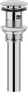 Bath Royale Pop Up Drain with Overflow - Brass Body Bathroom Sink Stopper & Watertight Seal, Brushed Nickel