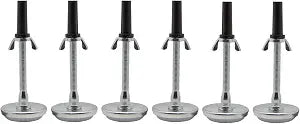 Kings Brand Furniture Bed Frame Glide Legs  Adjustable Threaded Bed Feet Replacement for Metal Frames  Sturdy Riser Glides to Replace Wheels  Set of 6 (Black/Silver)
