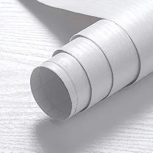 Oxdigi White Wood Contact Paper - 23.6 x 196 Inches - Self-Adhesive, Removable and Waterproof - Ideal Peel and Stick Wallpaper for Cabinet, Countertop, Desktop, Rental Property, Kitchen