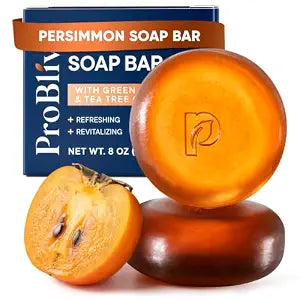 ProBliva Japanese Persimmon Soap Bar for Body Odor: Purifying & Odor-Neutralizing for Old People Smell with Tea Tree Oil & Green Tea - Deodorizing Aging Odor for Men & Women - 2 Bars