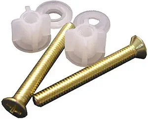 LASCO 14-1069 Replacement Hinge Brass Bolts, Washers and Nuts for Wooden Toilet Seats, 2-Pack