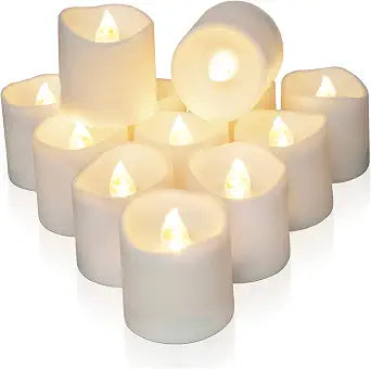 Homemory 6H Timer White Flameless LED Votive Tealights, 12 Pack