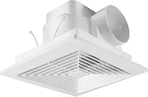 HNRLOY Bathroom Exhaust Fan for Ceiling,Household Bath Vent Ventilation Fan,110 CFM,4-in Duct,1.0 Sones Quiet Operation,13W Energy-Saving 12" Plastic Panel Shower Vent Extractor,10"x10" Mounting Hole