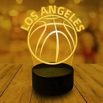 CLORURBANLIVE 3D Basketball Los Angeles Night Light 3D Illusion Lamp with Remote Control 16 Color Options Sports Decor Lighting for Fans (Los Angeles Multicoloured)