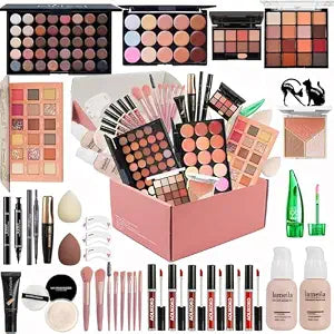 All in One Makeup Kit for Women Full Kit,Makeup Set for Women, Includes Eyeshadow Palette/Foundation/Lipstick/Eyeliner/Mascara/makeup Brush,Makeup Gift Set for Christmas & Birthday&Holiday&Everyday.