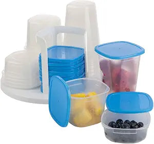 Home-Complete Kitchen Containers Storage Set with Spinning Carousel, 49Pcs