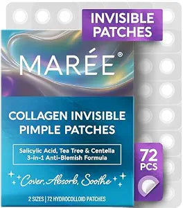 MAREE Invisible Pimple Patches for Face - Clear Zit Acne Patches - 72 Ct