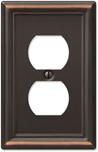Amerelle 149DDB Chelsea Wallplate, 1 Duplex, Steel, Aged Bronze, 1-Pack