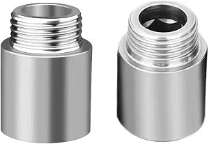 2 Pack 1/2PT Male to 1/2PT Female Shower Head Extension Arm Adapter, 304 Stainless Steel 20mm Length Pipe Fitting Coupler (20mm)