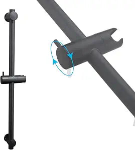 Shower Slide Bar 24 Inch for Bathroom with 360 Adjustable Handheld Shower Holder Stainless Steel Wall Mount Sliding Bar, Matte Black