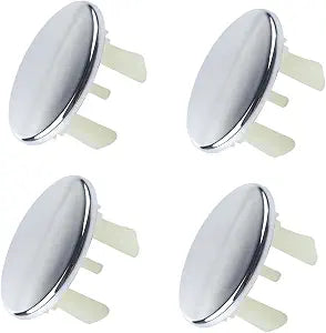 4 Pack Sink Overflow Covers Bathroom Kitchen Basin Trim Single Layer Ring Round Hole Caps Insert Spares for Home Shopping Malls Kitchen Bathroom Silver Tone