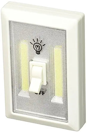LitezAll COB LED Cordless Light Switch | 200 Lumen Battery Operated Wireless Wall Light | Stick On Tap Light for Closet, Under Cabinet, Shed & Pantry | Magnetic & Hook/Loop Mounting, AAA Included