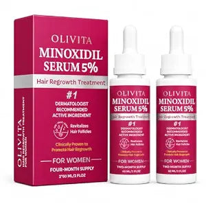 5% Minoxidil for Women Hair Regrowth Serum, Hair Loss Treatment, 4-Month