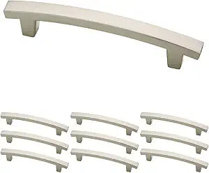 Franklin Brass (10-Pack)  Brushed Nickel Cabinet Handles, 4 Inch Hole Center, Pulls for Drawers, Kitchen Cabinet Door, Dressers | Pierce