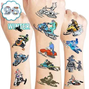 100 PCS Snowmobile Temporary Tattoos Stickers