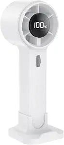 Portable Fan Handheld Fan, Rechargeable Mini Turbo Fan with 100 speed Levels, USB Personal Cooling Fan with Desktop Base, Traveling Cooling Fan