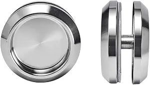 Stainless Steel Shower Glass Door Sliding Knob Bathroom Round Back-to-Back Handle Pull Pack of 2, Shower Screen Knob Suitable for Glass Door Thickness Within 10-14mm/0.39"-0.55"