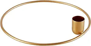 47th & Main Modern Holder for Taper Candle Ring Candlestick Candleholder, Large, Brass