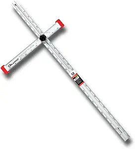 Kapro - 317 Adjustable Drywall T-Square Tool - Aluminum - for Layout and Marking - Features Sliding Head and Dual Directional Printed Scale - 48 Inch