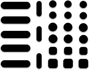 Universal Webcam Cover Stickers - Privacy Protection Accessory, No Residue Application, Safe Screen Closure - Dots,Squares and Bars, 26 Pieces - Black