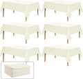 WIGENIUS 6 Pack Ivory Table Cloth Rectangle 60X102 Inch Tablecloth Fit 6FT