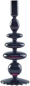 Elements 3.54x3.54x10.83 Inch Navy Glass Taper Candleholder Durable Design for Everyday Use in Home Kitchen Dining and Entertaining Settings